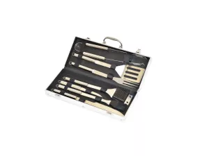 BBQ SET - 7-dílná nerezová sada grilovacího nářadí v kufru