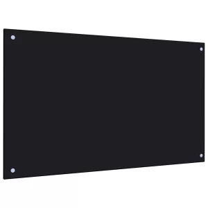 Kuchyňský panel černý, tvrzené sklo