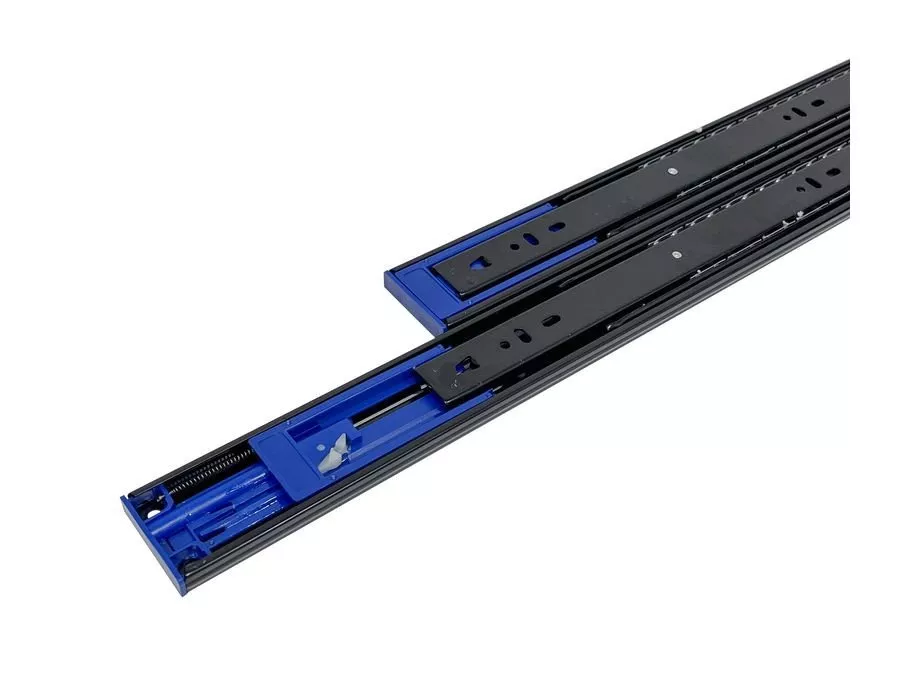 Plnovýsuv kuličkový LEVEL SLIDE 300-550 mm s tlumením - nosnost 45 kg černý zinek Hettich