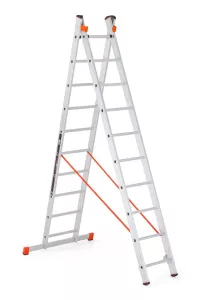 Žebřík dvoudílný univerzální PREMIUM | 2 x 8  počet příček, 2 x 10 počet příček, 2 x 12  počet příček , 2 x 14  počet příček, 2 x 16  počet příček