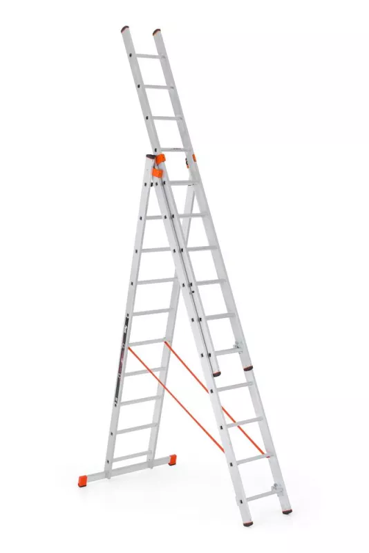 Žebřík trojdílný univerzální PREMIUM se stupadly Alve