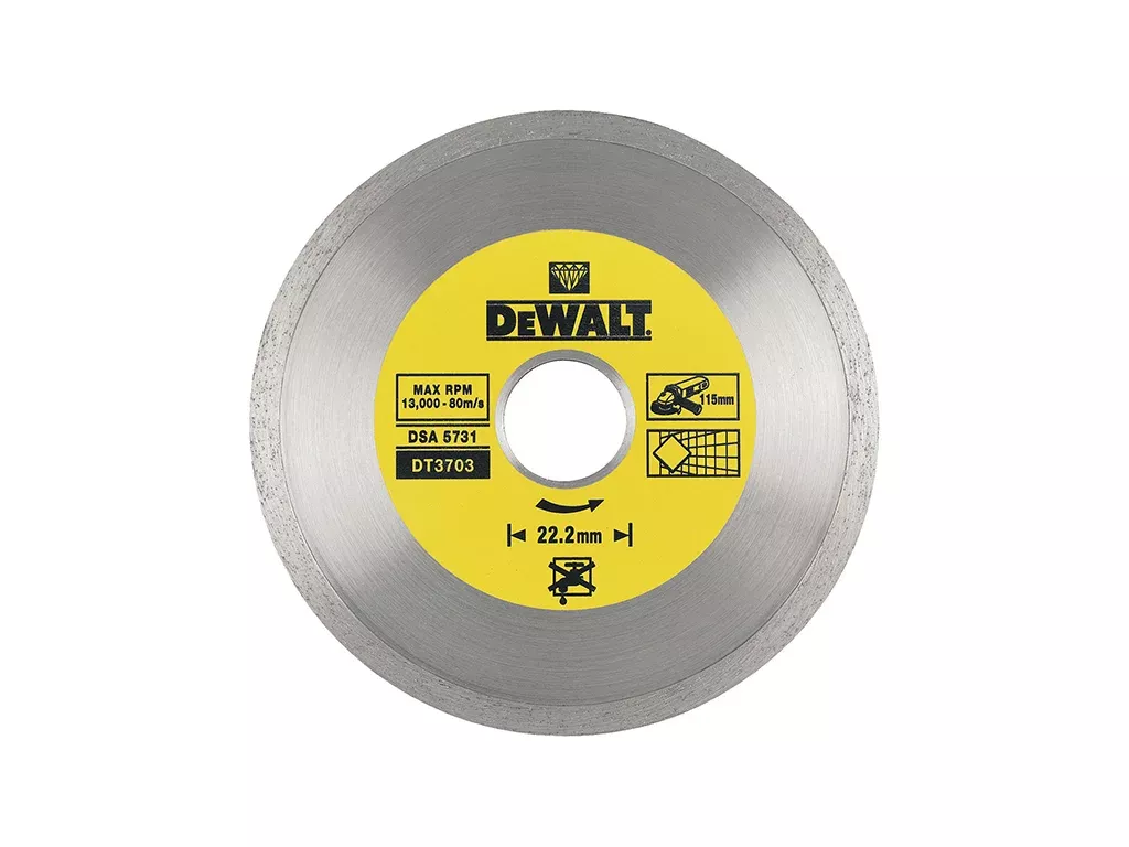 Kotouč diamant 115x22,2mm DT3703 plný DEWALT