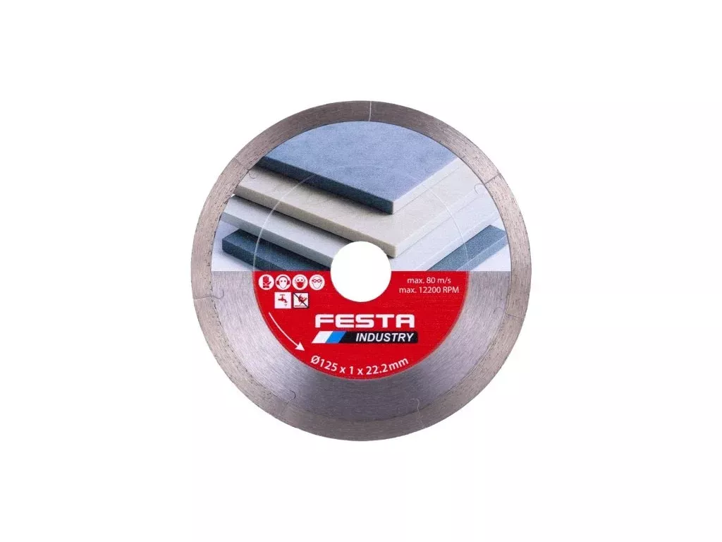 Kotouč diamantový řezný plný 125x1x22,2mm FESTA INDUSTRY 21256