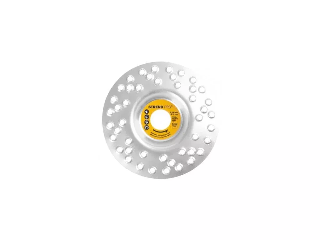 Kotouč na dřevo brusný 125mm, s otvory, do úhlové brusky STREND
