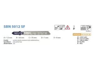 List pilový SBN 5012 SF 75/1mm 3ks čistý přímý řez v Fe Narex