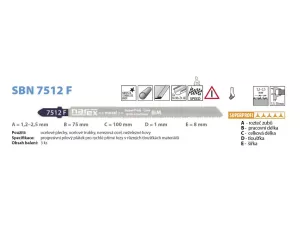 List pilový SBN 7512 F 100/1mm 3ks progresivní rychlé přímé řezy v Fe Narex