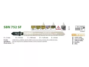 List pilový SBN 752 SF 100/1,45mm 3ks precizní čistý řez bez vytrhávání třísek z obou stran Narex