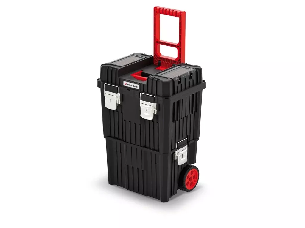 Modulární kufr na nářadí s transp. kolečky a kov. zámky HEAVY černý 450x360x640 Prosperplast
