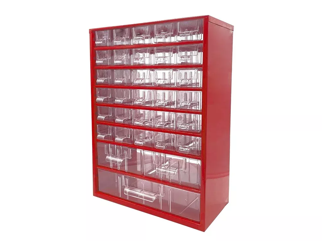 Organizér zásuvkový 09/ 30xS,2xM,1xL - RAL 3002 Červený TOKOZ