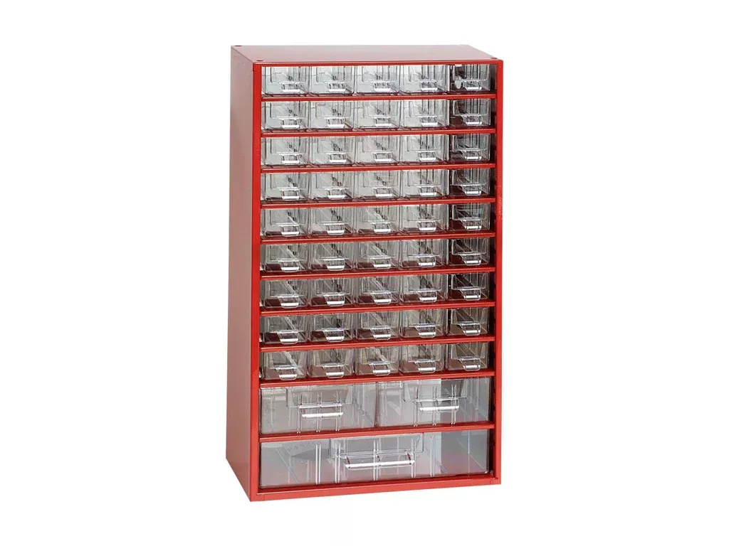 Organizér zásuvkový 12/ 45xS,2xM,1xL - RAL 3002 Červený TOKOZ