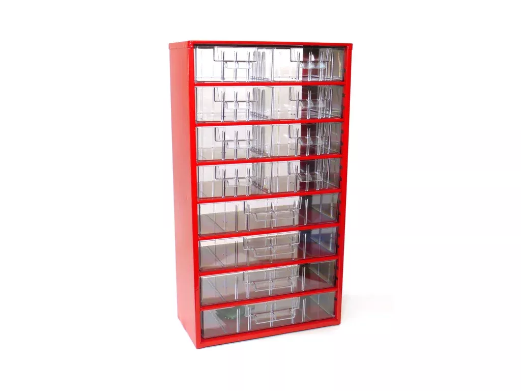 Organizér zásuvkový 12/ 8xM,4xL - RAL 3002 Červený TOKOZ