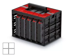 Skříňka s 5 organizéry (krabičky) TAGER CASE 415x290x290
