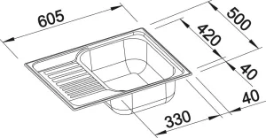 BLANCO 516524 Dřez Tipo 45 S mini 3 1/2 bez excentru nerez přírodní lesklá Blanco
