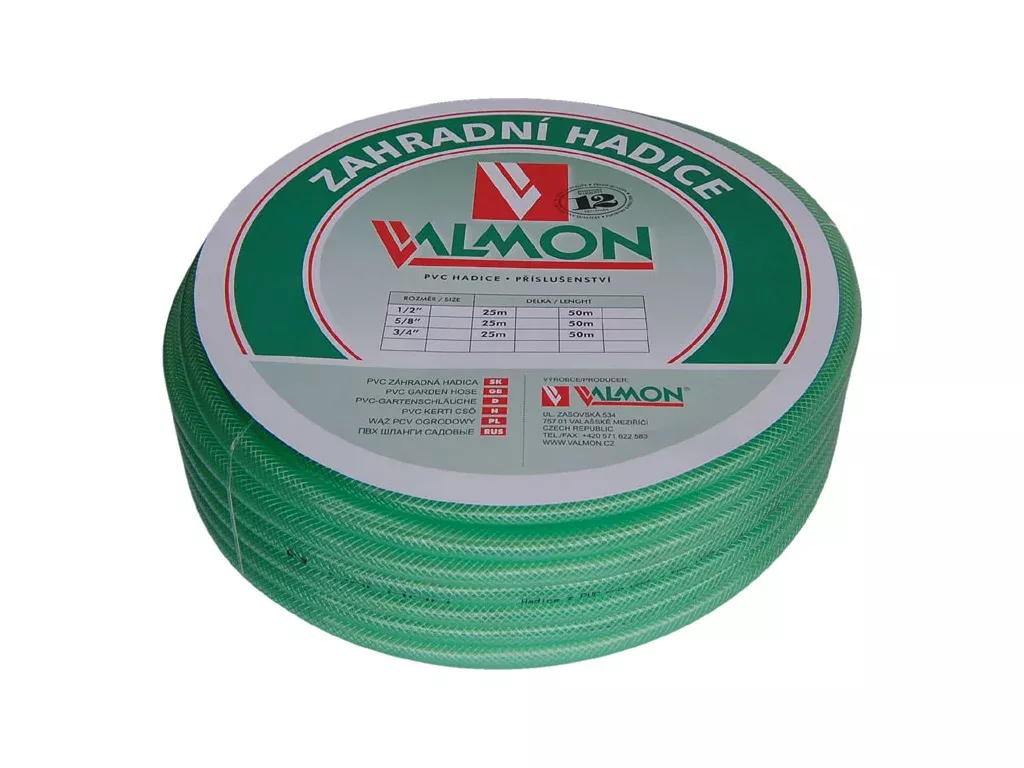 Hadice PVC 5/8" Val.25m 1122 logo/zelená VALMON