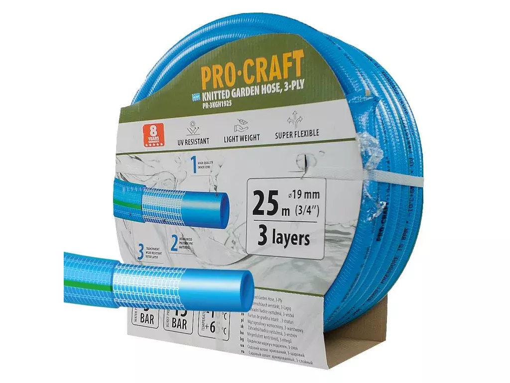 Hadice zahradní modrá 3-vrstvá 3/4" bal.25m Procraft PR-3KGH1925