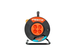 Kabel prodlužovací na bubnu FESTA 50m 4zásuvky 3x1.5mm IP20 MAX 3680W
