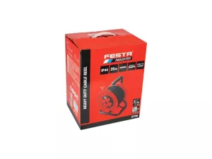 Kabel prodlužovací na bubnu venkovní FESTA INDUSTRY 3x1.5mm 50m 230V max 3680W 4 zásuvky guma IP44