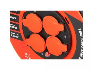 Kabel prodlužovací na bubnu venkovní FESTA INDUSTRY 3x1.5mm 25m 230V max 3680W 4 zásuvky guma IP44