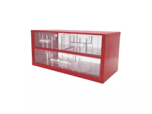 Organizér zásuvkový 03/ 2xM,1xL - RAL 3002 Červený