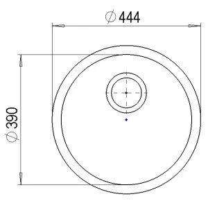 StrongSinks S1 Dřez Ondava kulatý pr. 444mm, horní montáž, leštěná nerez StrongSinks S1 Dřez Ondava kulatý pr. 444mm, horní montáž, leštěná nerez