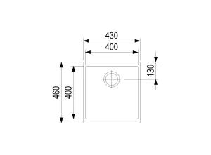 StrongSinks S3 Dřez granit Hron 430 430x460mm bez odkapu černá