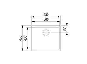 StrongSinks S3 Dřez granit Hron 530 530x460mm bez odkapu bílá Strong