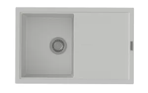 StrongSinks S3 Dřez granit Labe 780 780x500mm s odkapem bílá