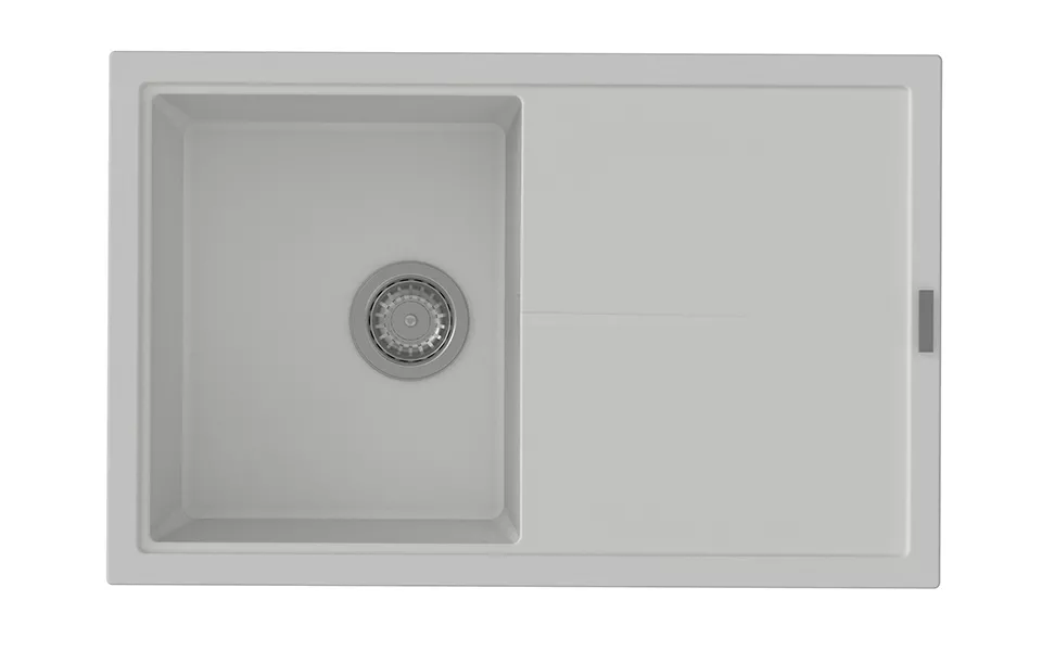 StrongSinks S3 Dřez granit Labe 780 780x500mm s odkapem bílá Strong