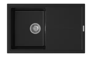 StrongSinks S3 Dřez granit Labe 780 780x500mm s odkapem černá