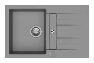 StrongSinks S3 Dřez granit Vardar 780 780x500mm s odkapem a vaničkou šedá