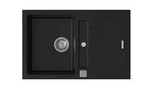 StrongSinks S3 Dřez granit Vardar 780 780x500mm s odkapem a vaničkou černá