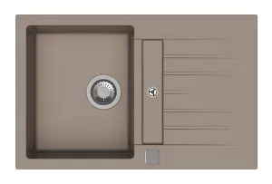 StrongSinks S3 Dřez granit Vardar 780 780x500mms odkapem a vaničkou béžová