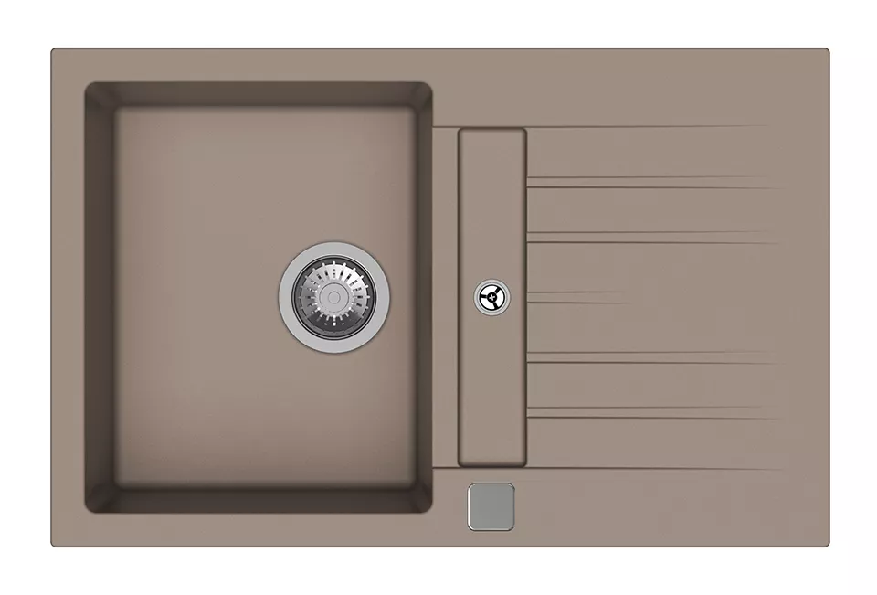 StrongSinks S3 Dřez granit Vardar 780 780x500mms odkapem a vaničkou béžová Strong