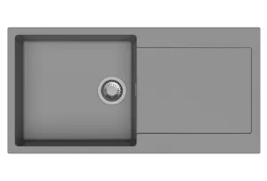 StrongSinks S3 Dřez granit Zala 1000 1000x500mm s odkapem šedá