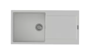 StrongSinks S3 Dřez granit Zala 1000 1000x500mm s odkapem bílá