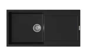 StrongSinks S3 Dřez granit Zala 1000 1000x500mm s odkapem černá