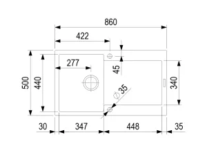 StrongSinks S3 Dřez granit Zala 860 860x500mm s odkapem béžová Strong
