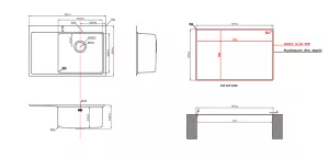 StrongSinks S3 Dřez Nida 787 787x520mm odkap vlevo nerez StrongSinks S3 Dřez Nida 787 787x520mm odkap vlevo nerez