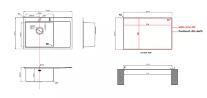 StrongSinks S3 Dřez Nida 787 787x520mm odkap vpravo nerez