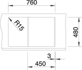 BLANCO 513194 Dřez Metra 45 S bez excentru Silgranit PuraDur antracit Blanco