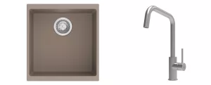 K-StrongSinks S3 Set dřez Hron 430x460mm granit béžová + Baterie // Strong