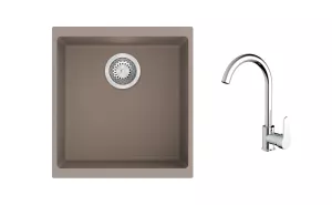 K-StrongSinks S3 Set dřez Hron 430x460mm granit béžová + Baterie // Strong