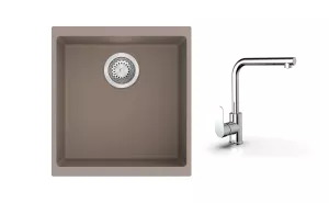 K-StrongSinks S3 Set dřez Hron 430x460mm granit béžová + Baterie // Strong
