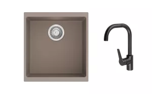 K-StrongSinks S3 Set dřez Hron 430x460mm granit béžová + Baterie // Strong