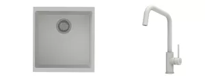 K-StrongSinks S3 Set dřez Hron 430x460mm granit bílá + Baterie //
