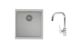 K-StrongSinks S3 Set dřez Hron 430x460mm granit bílá + Baterie //