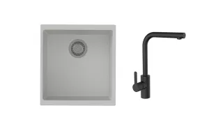 K-StrongSinks S3 Set dřez Hron 430x460mm granit bílá + Baterie //