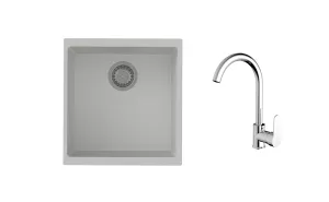 K-StrongSinks S3 Set dřez Hron 430x460mm granit bílá + Baterie //