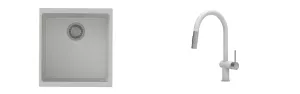 K-StrongSinks S3 Set dřez Hron 430x460mm granit bílá + Baterie //