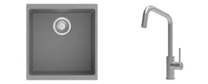 K-StrongSinks S3 Set dřez Hron 430x460mm granit šedá + Baterie // Strong